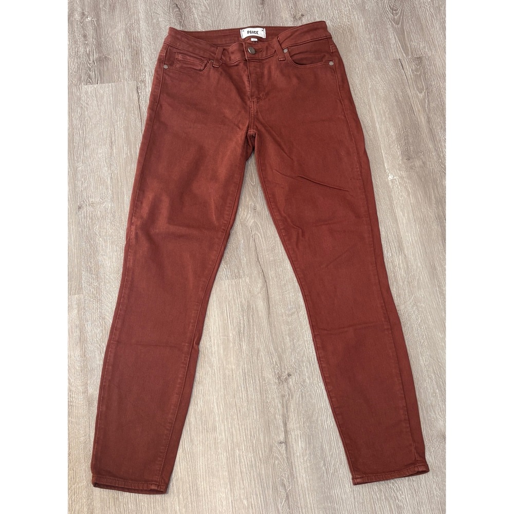 PAIGE Verdugo Ankle Skinny Jeans Womens 27 Autumn Spice Rust Orange Mid Rise